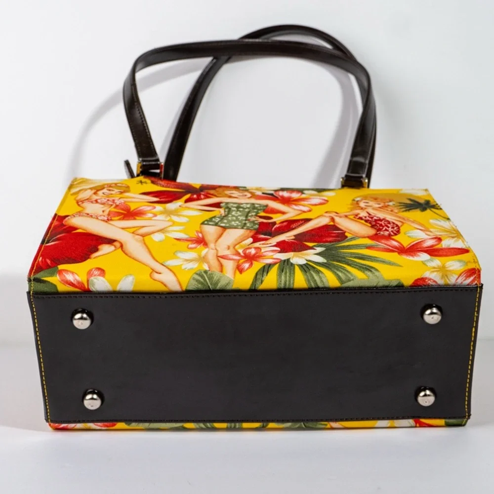 Vintage Pin-Up Floral Tote Bag - Picture 6 of 6